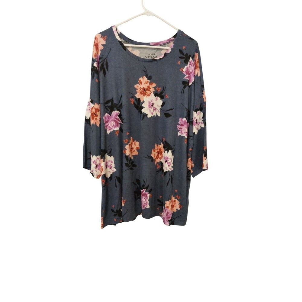 Torrid Super Soft Plush Floral Pullover Top Sz 3 22 23 Shirt Comfy Easy NWT